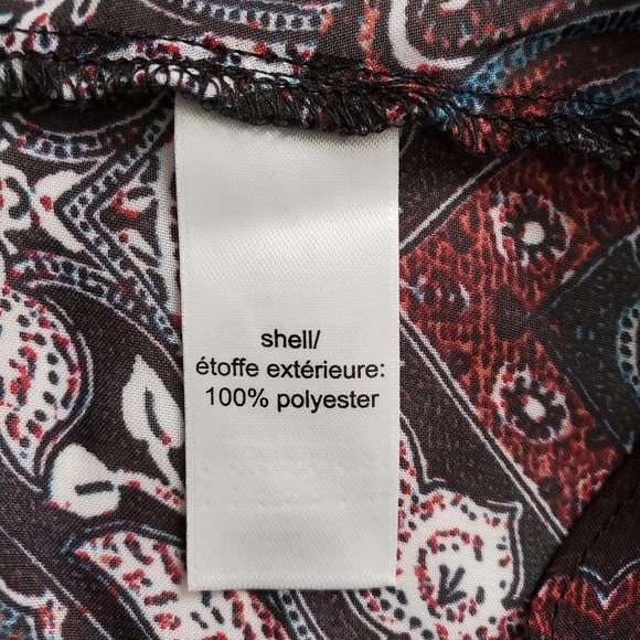 Maurices Women’s 3/4 Sleeve Lattice Back Tunic Blouse Burgundy/Teal Size Large - Picture 10 of 14